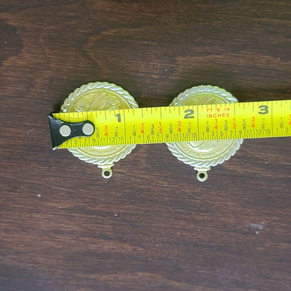 Gold Tone and Silver Tone Medallion Pendant, Indian Relief, Sacagawea, Set Of 2 - Picture 5 of 6